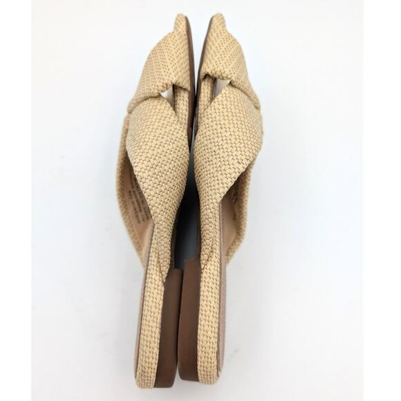 Nordstrom Cerise Faux Leather Weave Slide Sandal Women's Beige Size US6.5 - Picture 7 of 9